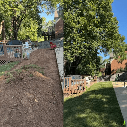 Complete Backyard Transformation - Before and after landscaping by Cox Landscapes in Nicholasville, KY
